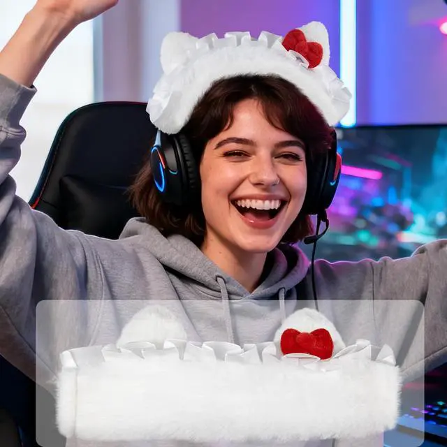 Alt view image 3 of 5 - Headband Cover Protector for HyperX Cloud 1/2/2 Core/3/3S/Alpha/Alpha S/Core/CloudX Gaming Headsets, Decorative Headstrap Part - White