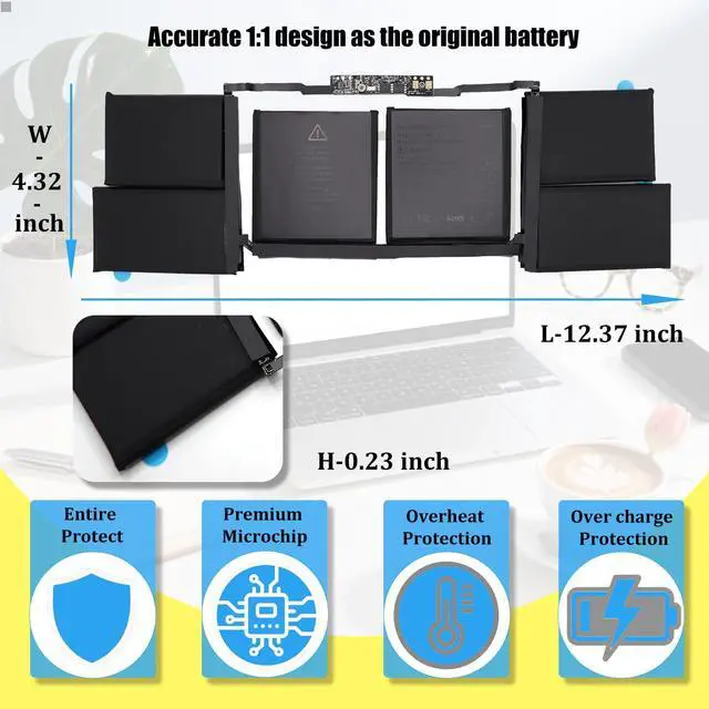 Alt view image 5 of 7 - A2113 A2141 Battery Replacement for MacBook Pro 16 inch | A2141 2019 2020, EMC 3347 MVVJ2 MVVK2 MVVL2 MVVM2 Series, 99.18Wh
