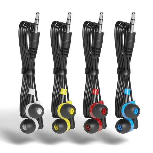 Alt view image 4 of 6 - SP SOUNPRETTY Bulk Kid Classroom Earbuds 24 Pack Wired - 4 Assorted Colors,85dB Safe Volume Headphones for School, Chromebook, Tablet - Individually Wrapped