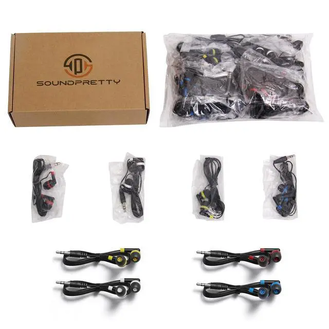 Alt view image 5 of 6 - SP SOUNPRETTY Bulk Kid Classroom Earbuds 24 Pack Wired - 4 Assorted Colors,85dB Safe Volume Headphones for School, Chromebook, Tablet - Individually Wrapped