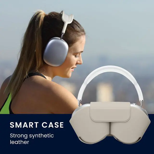 Alt view image 3 of 7 - Cover for Apple AirPods Max/AirPods Max 2 Case - Sleep Mode Compatibility - Polyester Case for Headphones - Light Grey