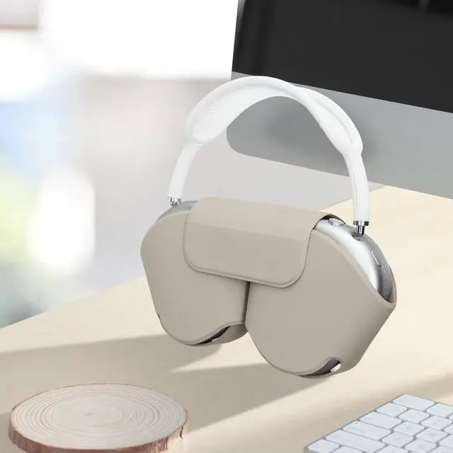 Alt view image 5 of 7 - Cover for Apple AirPods Max/AirPods Max 2 Case - Sleep Mode Compatibility - Polyester Case for Headphones - Light Grey