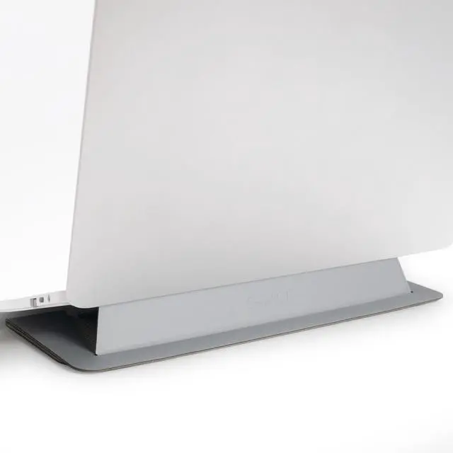 Main image of Laptop Stand for Desk, Office, Ergonomic Notebook Stand, Foldable & Portable Travel FlatStand, Lightweight, Anti-Slip, Compatible with MacBook Air, Pro, and Up to 15.4" Laptops (Silver)