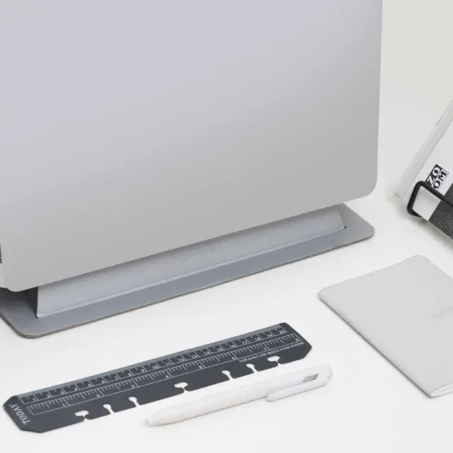 Alt view image 2 of 6 - Laptop Stand for Desk, Office, Ergonomic Notebook Stand, Foldable & Portable Travel FlatStand, Lightweight, Anti-Slip, Compatible with MacBook Air, Pro, and Up to 15.4" Laptops (Silver)