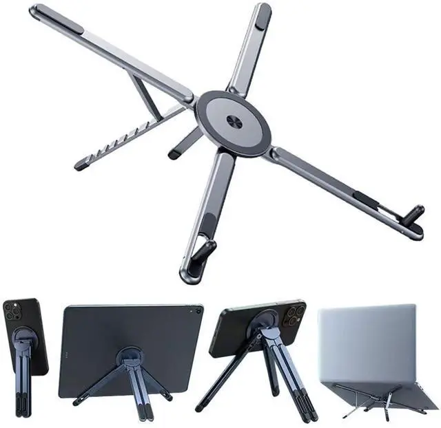 Main image of Adjustable Laptop Stand for Desk,Portable Metal Laptop Riser,Ergonomic Foldable Computer Stand,Lightweight Easy Storage,Collaborative Work,Compatible with MacBook/Dell/HP/Lenovo/Laptops up to17 inches
