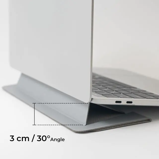 Alt view image 3 of 6 - Laptop Stand for Desk, Office, Ergonomic Notebook Stand, Foldable & Portable Travel FlatStand, Lightweight, Anti-Slip, Compatible with MacBook Air, Pro, and Up to 15.4" Laptops (Charcoal)