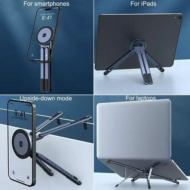 Alt view image 3 of 7 - Adjustable Laptop Stand for Desk,Portable Metal Laptop Riser,Ergonomic Foldable Computer Stand,Lightweight Easy Storage,Collaborative Work,Compatible with MacBook/Dell/HP/Lenovo/Laptops up to17 inches