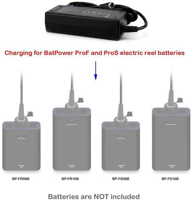 Alt view image 3 of 7 - 65W Prof Electric Fishing Reel Battery Charger Power Supply Compatible for Daiwa BM2300 LB3100 BM2600 BM2900 BM3200 BM3000 BP-FR08B BP-FR16B BP-FS08B BP-FS16B BM RB-CC4002 Charger Ac Adapter