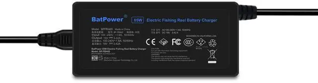 Alt view image 5 of 7 - 65W Prof Electric Fishing Reel Battery Charger Power Supply Compatible for Daiwa BM2300 LB3100 BM2600 BM2900 BM3200 BM3000 BP-FR08B BP-FR16B BP-FS08B BP-FS16B BM RB-CC4002 Charger Ac Adapter