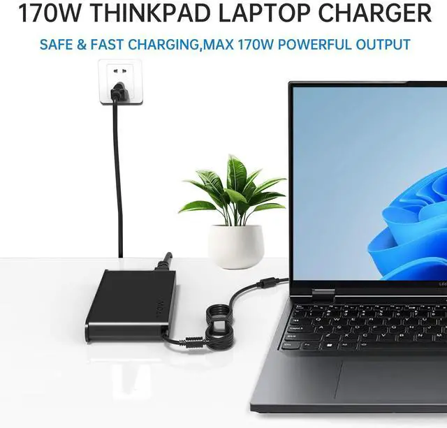 Alt view image 6 of 7 - 170W Laptop Charger Compatible with Lenovo ThinkPad P1 P17 P16v P15v P15 Gen 7 6 5 4 3 2 1 Extreme X1 P50 P51 P52 P53 P70 P71 P73 Legion Slim 5 5i Yoga Pro 9i IdeaPad Pro 5 5i 16IMH9 16IRH8 AC Adapter