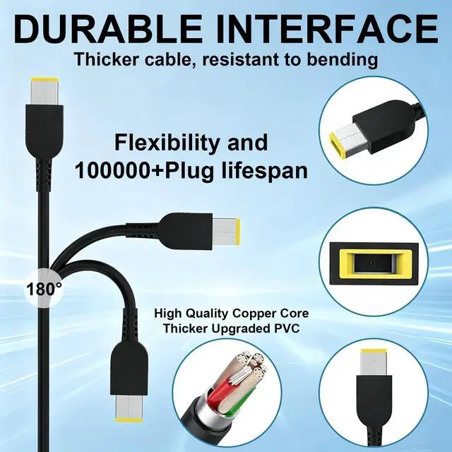 Alt view image 2 of 7 - 300W Gaming Laptop Charger for Lenovo Legion IdeaPad LOQ AC Adapter | Compatible with Lenovo IdeaPad Y900, ThinkPad P72 P51 P15, LOQ 15 17, ADL300SLC3A SA10R16956 5A10W86289 Power Supply Cord
