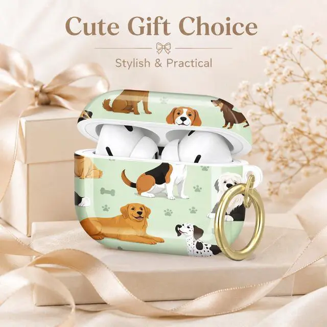 Alt view image 7 of 7 - Compatible with AirPod Pro 2nd/1st Generation Case Cover with Key Chain,Full Protective Shockproof Wireless Headphone Case for Airpod Pro 2023/2022/2019(Dog Breed)