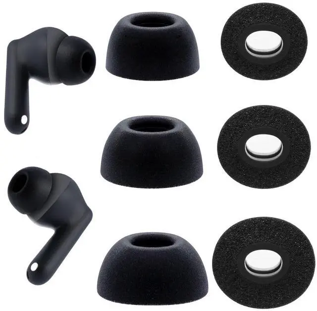 Main image of Foam Ear Tips for OnePlus Buds 4/ Nord Buds 3/ Buds Pro 3/ Buds 3 | Replacement Earbuds Tips, 3 Pairs (S/M/L) Black