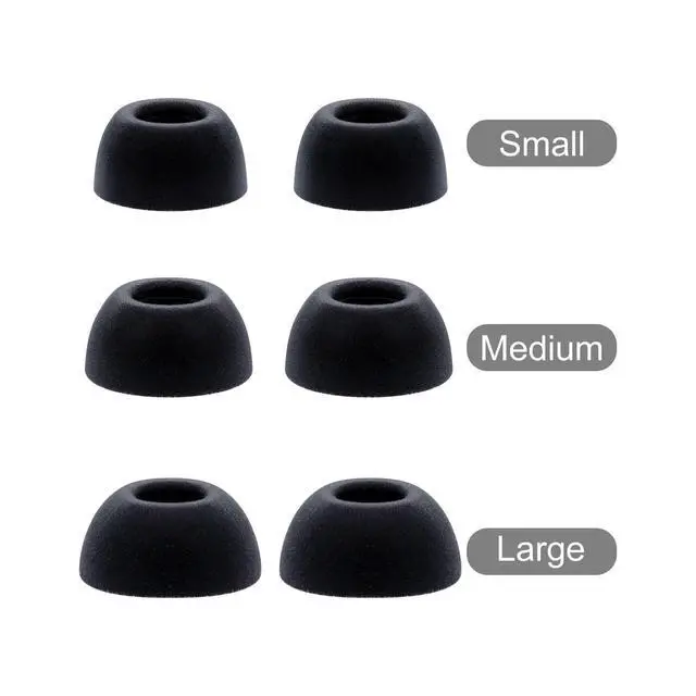 Alt view image 6 of 6 - Foam Ear Tips for OnePlus Buds 4/ Nord Buds 3/ Buds Pro 3/ Buds 3 | Replacement Earbuds Tips, 3 Pairs (S/M/L) Black