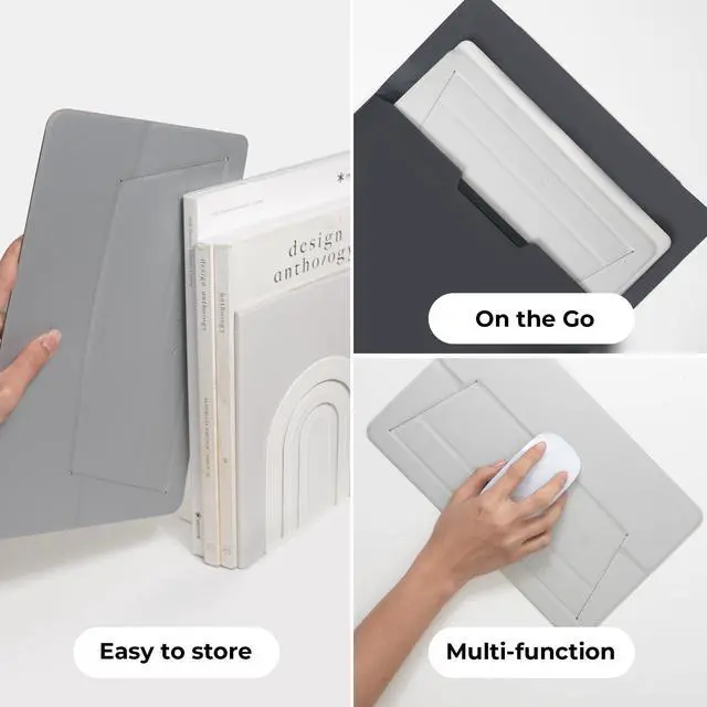 Alt view image 5 of 6 - Laptop Stand for Desk, Office, Ergonomic Notebook Stand, Foldable & Portable Travel FlatStand, Lightweight, Anti-Slip, Compatible with MacBook Air, Pro, and Up to 15.4" Laptops (Charcoal)