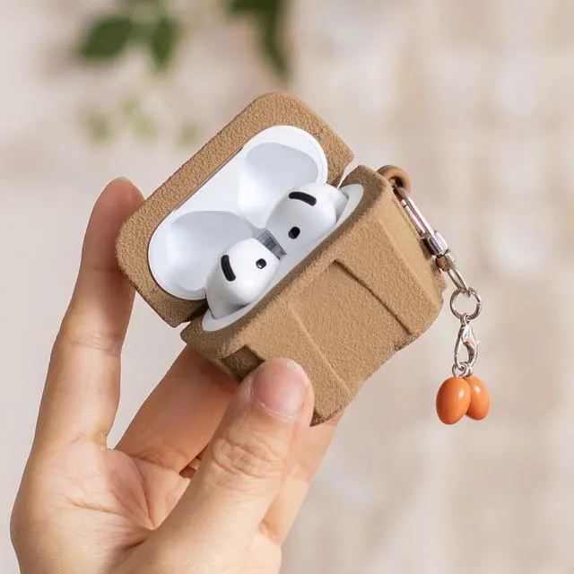 Alt view image 2 of 7 - Cute 3D Egg Box Case for AirPods 4, Funny Cartoon Silicone Shockproof Cover with Keychain for Men Women Girls Boys (Egg Box)