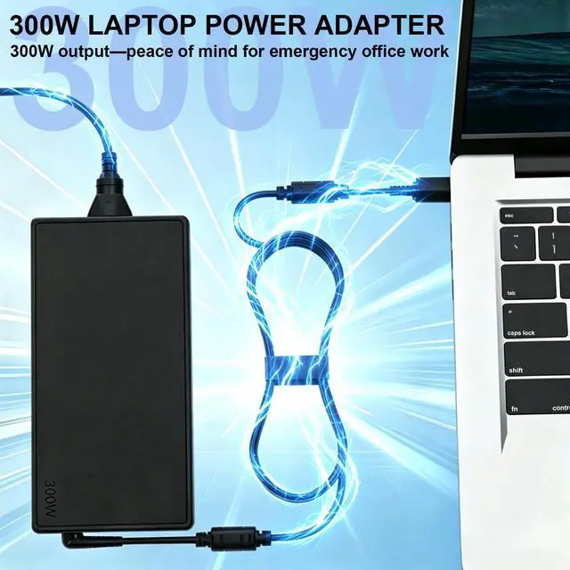 Alt view image 6 of 7 - 300W Gaming Laptop Charger for Lenovo Legion IdeaPad LOQ AC Adapter | Compatible with Lenovo IdeaPad Y900, ThinkPad P72 P51 P15, LOQ 15 17, ADL300SLC3A SA10R16956 5A10W86289 Power Supply Cord
