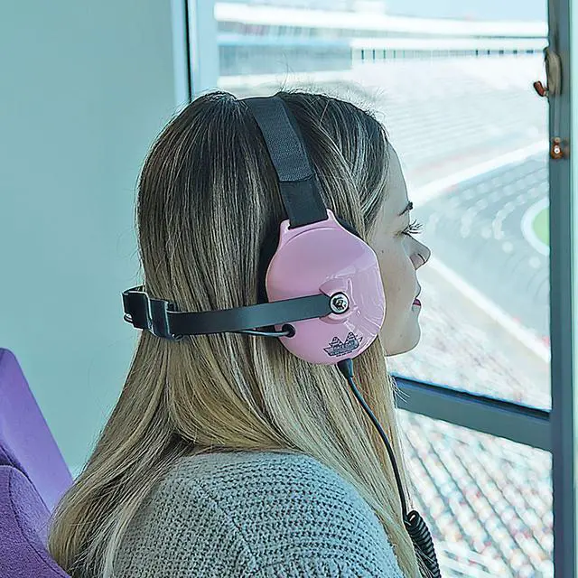 Alt view image 3 of 6 - Noise-Reducing Race Scanner Headphones - Pink - High-Fidelity Sound, Comfortable Fit, RDE-058-PINK
