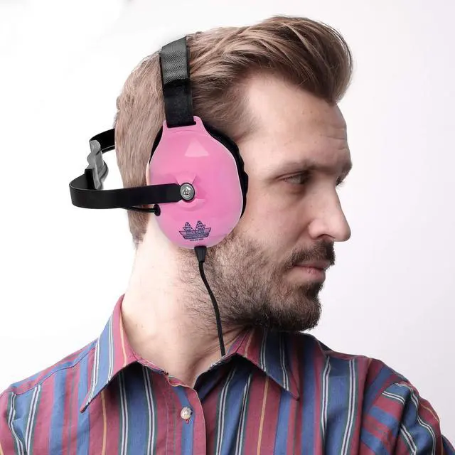 Alt view image 4 of 6 - Noise-Reducing Race Scanner Headphones - Pink - High-Fidelity Sound, Comfortable Fit, RDE-058-PINK