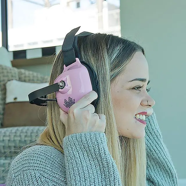 Alt view image 5 of 6 - Noise-Reducing Race Scanner Headphones - Pink - High-Fidelity Sound, Comfortable Fit, RDE-058-PINK