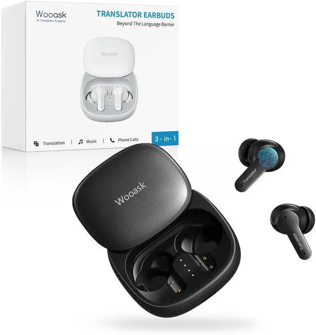 Main image of M3 3 in 1 Translation Earbuds, 144 Languages Translator Earbuds Real Time, Offline Translator Headphones No Subscription for Global Travel & Off-Grid Exploration (Black)