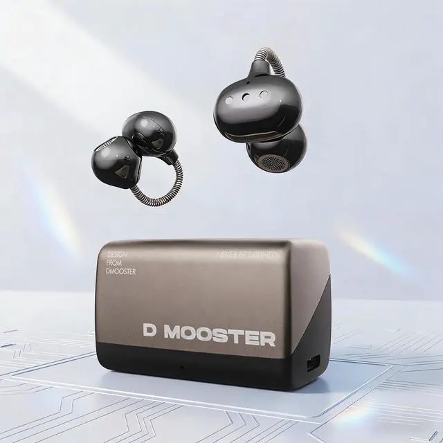 Main image of Dmooster D95 Open Ear Clip-On Bluetooth 6.0 Headphones, Sport Earbuds | Wireless Headphones,Immersive Sound,Creative Design Clip-on Open Ear Wireless Earbuds,Bluetooth 6.0,IPX6 Waterproof