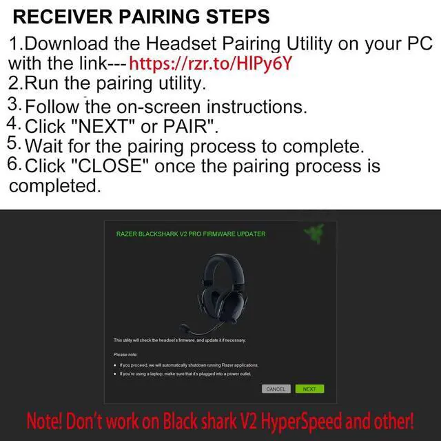 Alt view image 2 of 7 - Professions USB Wireless Transceiver Receiver Adapter Replacement for Razer Blackshark V2 Pro Headset