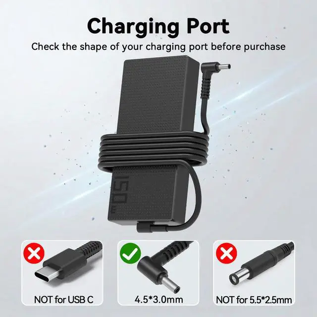 Alt view image 6 of 7 - 150W 120W Charger for ASUS Creator Q Q540V Q540 Q530V Q540VJ Q530VJ Q530 | for Creator Q Q540VJ-I93050,Zenbook Vivobook Pro 15 Flip 15 Q528E Q537F Q538E Q539Z Q537FD-BI7t7 ø 4.5×3.0mm