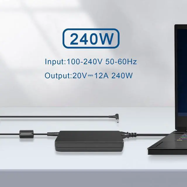 Alt view image 5 of 7 - 240W 200W Charger Compatible with MSI Katana 17 15 A15 A17 GS66 GF66 GF76 Pulse 17 16 AI GL76 GL66 Laptops Compatible with Gigabyte Gaming A16 PRO GA6DH Aero 16 OLED 2023 P6DF
