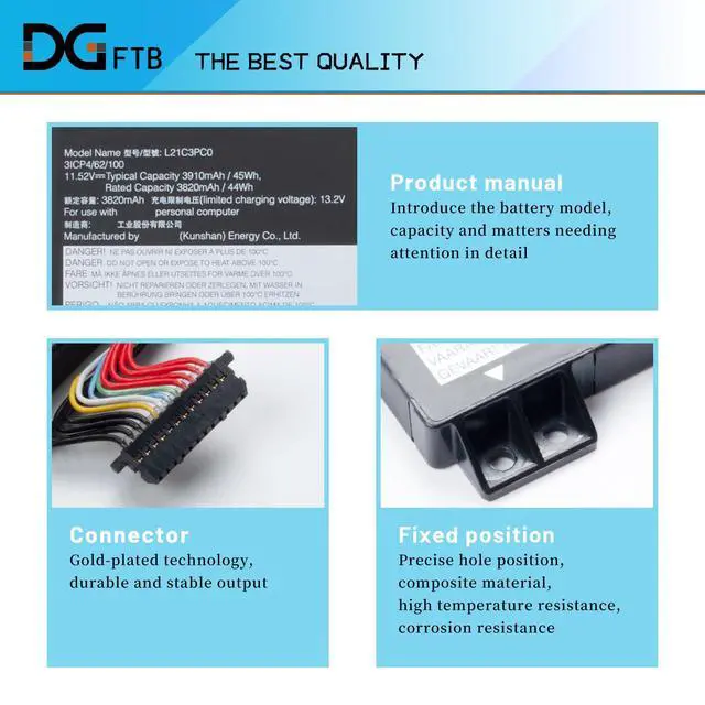 Alt view image 2 of 7 - L21M3PC0 L21C3PC0 Laptop Battery for Lenovo Legion 5 15IAH7 15IAH7H IdeaPad Gaming 3 15IAH7 82SB0006SB 82SB0000US 82SB0003US SB11F36369 5B11F36372 L21D3PC0 L21M4PC0 L21M4PC2 11.52V 45Wh/3910mAh