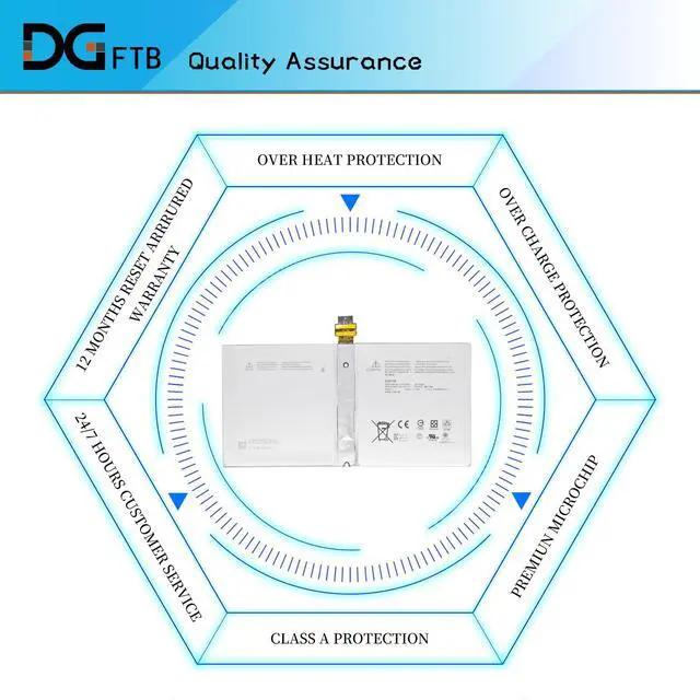Alt view image 6 of 7 - G3HTA027H DYNR01 Battery for Microsoft Surface Pro 4 1724 12.3 inch Tablet | for Surface pro 4 Battery G3HTA026H G3HTA027H (7.5V 38.2Wh/5087mAh)