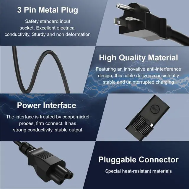 Alt view image 2 of 7 - 65W Charger Compatible with LG Gram 17" 16" 15" 14" 17Z95P 17Z90Q 17Z90R | Fit for LG Gram 17Z90S 16T90P 16Z90P 16Z90Q 16Z90R 15Z95P 15Z90P 15Z90Q 14Z90P 14Z90Q 2-in-1 OLED Type-C Power Cord