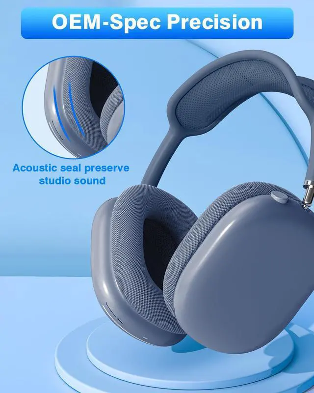 Alt view image 5 of 6 - Fabric Ear Pads for AirPods Max Headphone Magnetic Blue