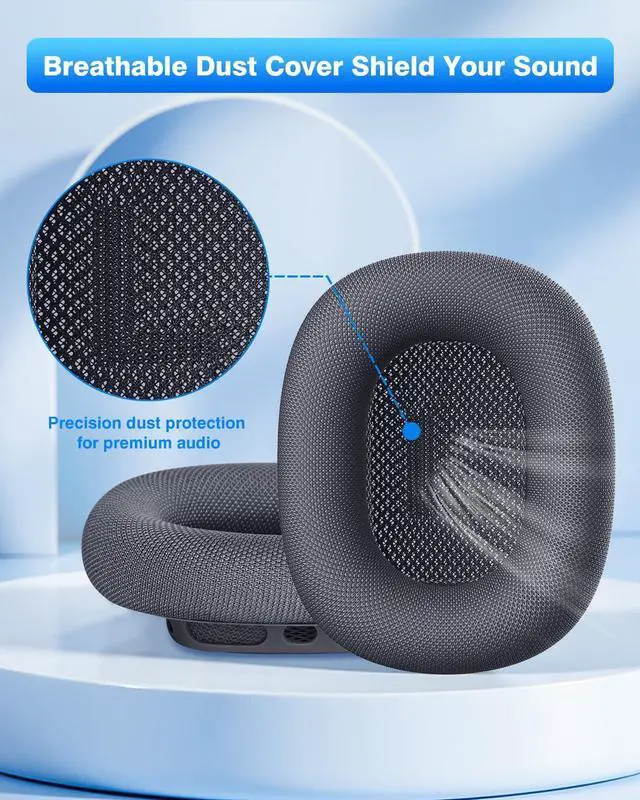 Alt view image 4 of 6 - Fabric Ear Pads for AirPods Max Headphone Magnetic Midnight
