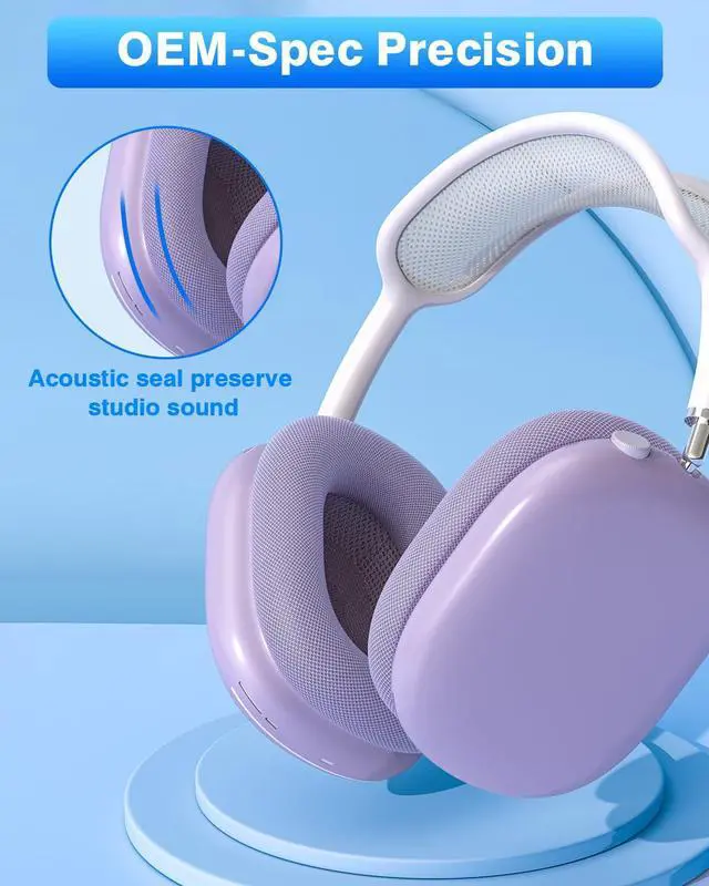 Alt view image 5 of 6 - Fabric Ear Pads for AirPods Max Headphone Magnetic Purple