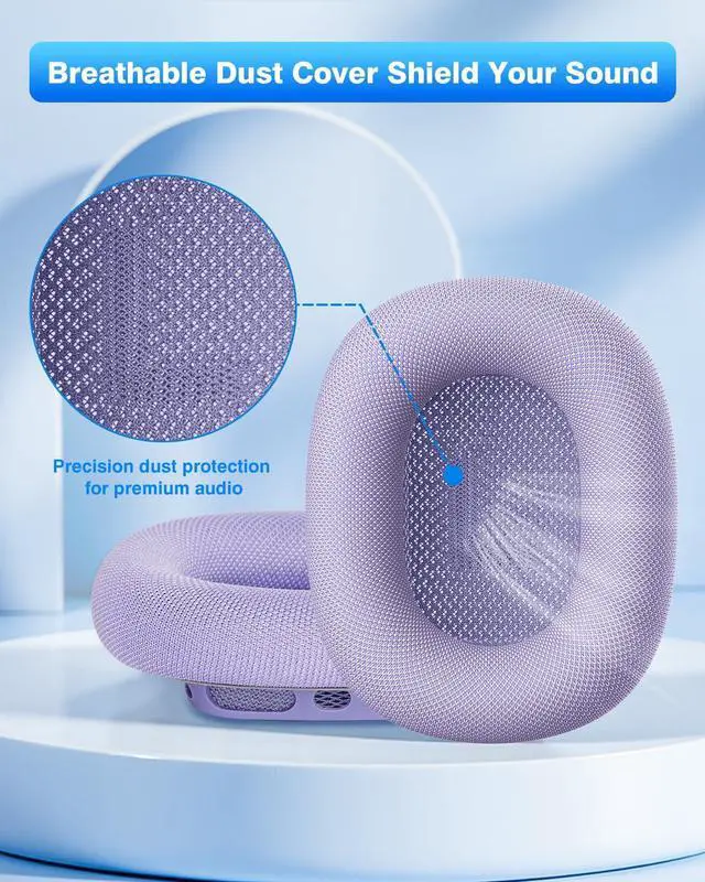 Alt view image 4 of 6 - Fabric Ear Pads for AirPods Max Headphone Magnetic Purple