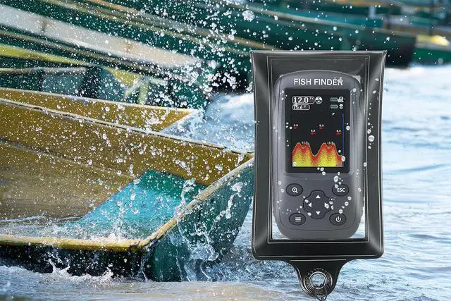 Alt view image 6 of 6 - Portable Rechargeable Fish Finder Wireless Sonar Sensor Fishfinder with Water Resistant Bag Case
