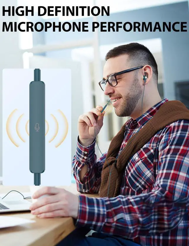 Alt view image 6 of 6 - for Apple Lightning Headphones MFi-Certified Wired Earbuds Blue | Magnetic Larger Ear Buds Earphones with Anti-Drop Tips Corded Headset Cord for iPhone 14 Plus 13 Pro Max 12 Mini 11 XS XR 8