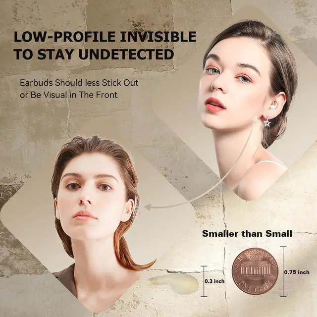 Alt view image 2 of 7 - Extra Small Mini Invisible Earbuds Wireless Bluetooth Small Invisible Ear Buds Smallest Headphones Tiny Micro Discreet Hidden Earbuds for Work Side Sleeper