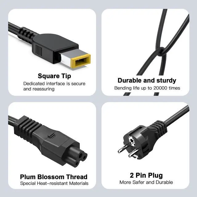 Alt view image 7 of 7 - 230W Slim Laptop Charger Compatible with Lenovo Legion 5 7 5P C7 S7 Y520 Y740 Y730 Y900 Y910 Y920 Y7000P ThinkPad P16 P15 P70 P52 P73 Compatible P/N: GX20L29347 ADL230NLC3A Laptop Power Supply Adapter