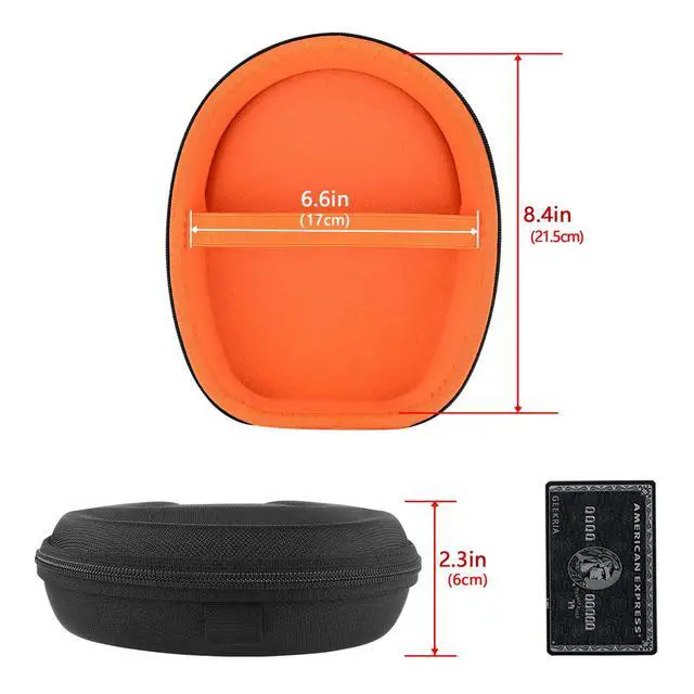 Alt view image 4 of 6 - Shield Headphones Case Compatible with JVC HA-S20BT, HA-S23W, HA-S35BTB, HA-S65BNB, HA-XP50BT, Replacement Protective Hard Shell Travel Carrying Bag with Cable Storage (Black)