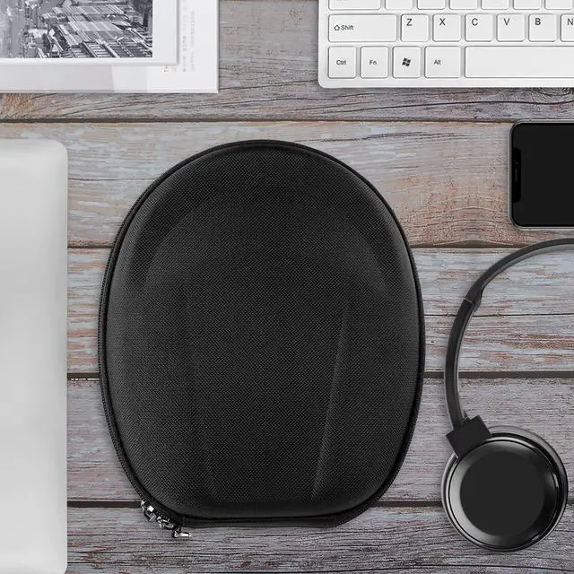 Alt view image 6 of 6 - Shield Headphones Case Compatible with JVC HA-S20BT, HA-S23W, HA-S35BTB, HA-S65BNB, HA-XP50BT, Replacement Protective Hard Shell Travel Carrying Bag with Cable Storage (Black)