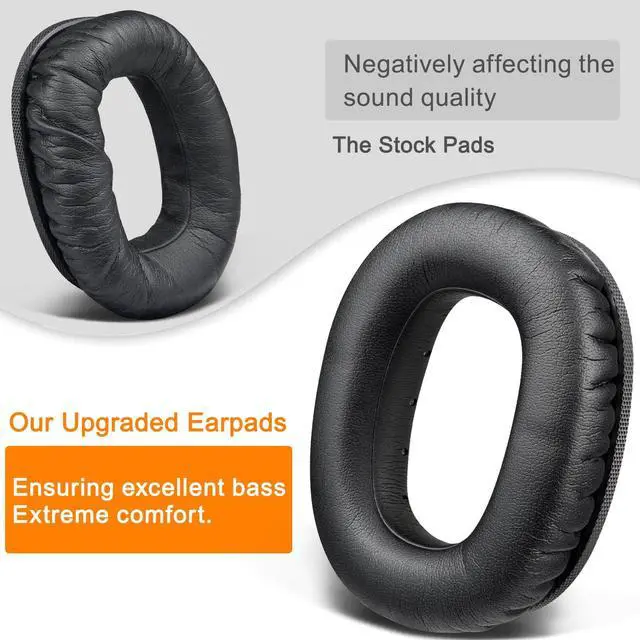 Alt view image 5 of 7 - Replacement Earpads for Marshall Monitor III(3.0 Edition) ANC Over-Ear Headphones, Ear Pads Cushions with Soft Protein Leather and High-Density Memory Foam - Black