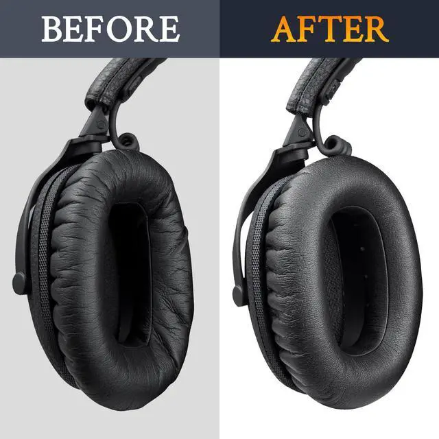 Alt view image 6 of 7 - Replacement Earpads for Marshall Monitor III(3.0 Edition) ANC Over-Ear Headphones, Ear Pads Cushions with Soft Protein Leather and High-Density Memory Foam - Black
