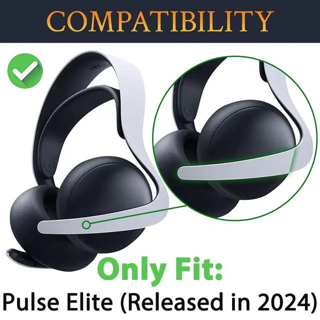 Alt view image 2 of 6 - Earpads Cushions Replacement for Sony PlayStation PS5 Pulse Elite Wireless Headset, Ear Pads Cushions with Soft Protein Leather, Noise Isolation Foam - Purple Black