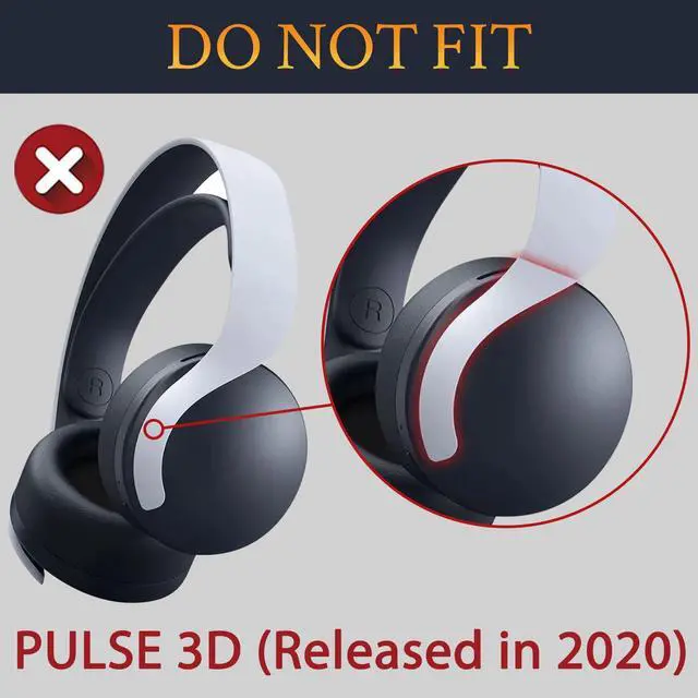 Alt view image 3 of 6 - Earpads Cushions Replacement for Sony PlayStation PS5 Pulse Elite Wireless Headset, Ear Pads Cushions with Soft Protein Leather, Noise Isolation Foam - Purple Black