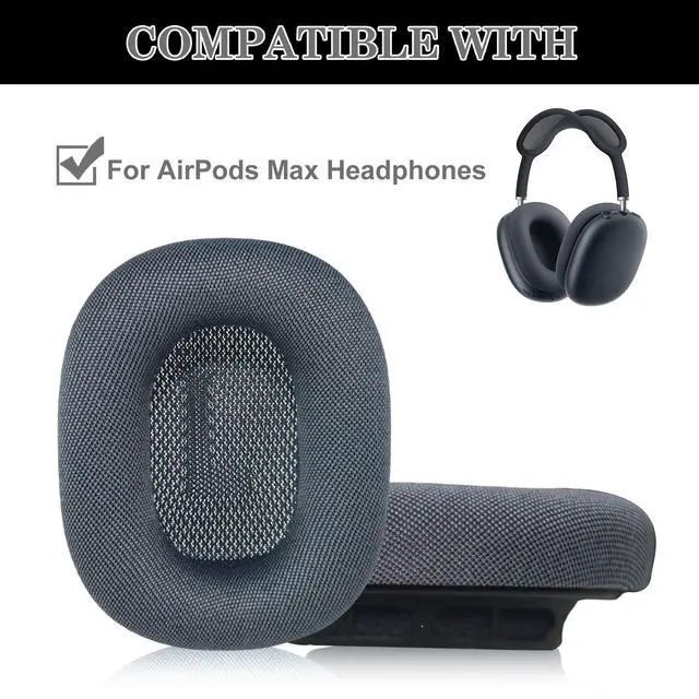 Alt view image 2 of 6 - AirPods Max Ear Cushions, Replacement Earpads for AirPods Max (2024) Headphones, Mesh Fabric Ear Pads with Memory Foam and Magnet for AirPods Max (Midnight)