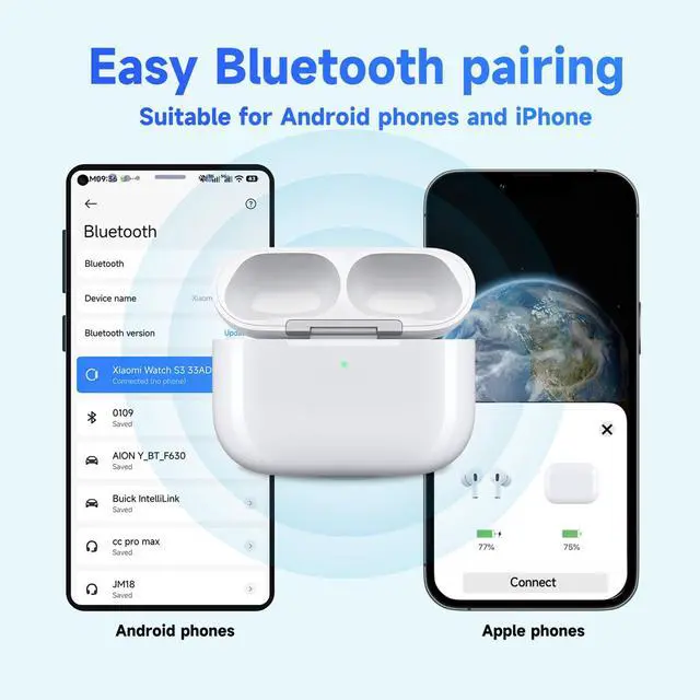 Alt view image 2 of 6 - Compatible with AirPods Pro 3 Replacement Charging Case, Double-Tap Pairing