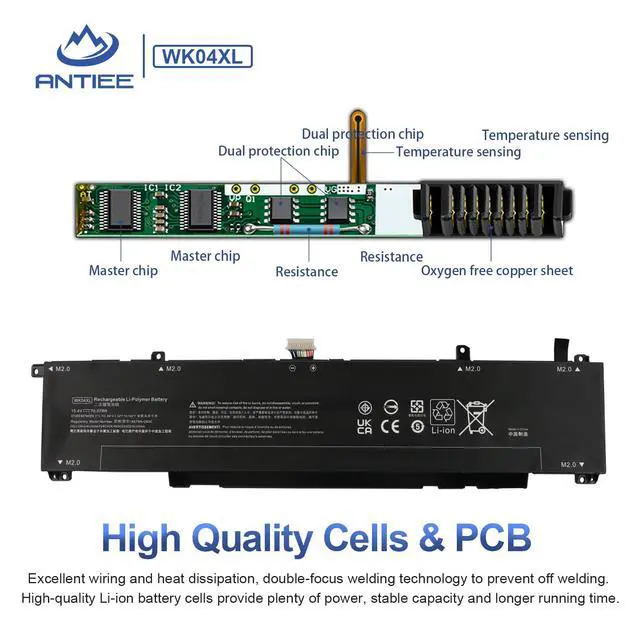 Alt view image 4 of 7 - WK04XL Laptop Battery for HP OMEN 16-B 16-C HP Victus 16-E 16-D 15-F | Victus 16-D0001UR 16-D0023DX 16-D1113TX 16-E0005UA 16-E0029UR HSTNN-IB9V HSTNN-WB0B HSTNN-OB2C M38822-1D1 70.07Wh