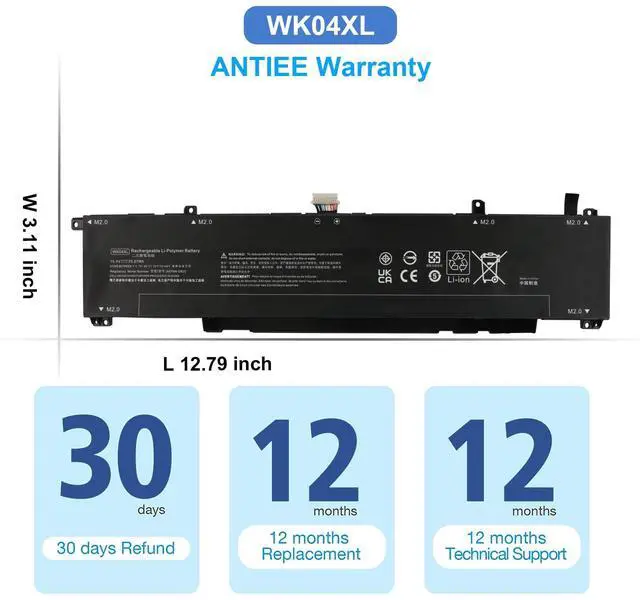 Alt view image 7 of 7 - WK04XL Laptop Battery for HP OMEN 16-B 16-C HP Victus 16-E 16-D 15-F | Victus 16-D0001UR 16-D0023DX 16-D1113TX 16-E0005UA 16-E0029UR HSTNN-IB9V HSTNN-WB0B HSTNN-OB2C M38822-1D1 70.07Wh